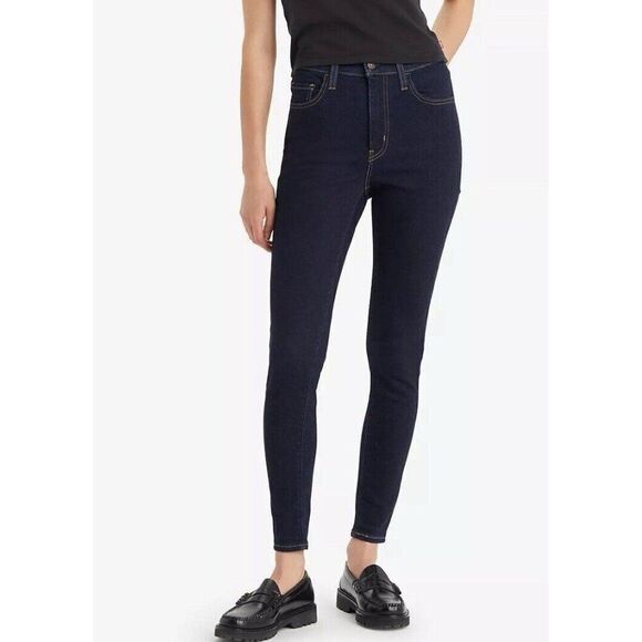 Levi’s Womens 720 High Rise Super Skinny Dark Wash Blue Jeans Denim 28 - Picture 1 of 6